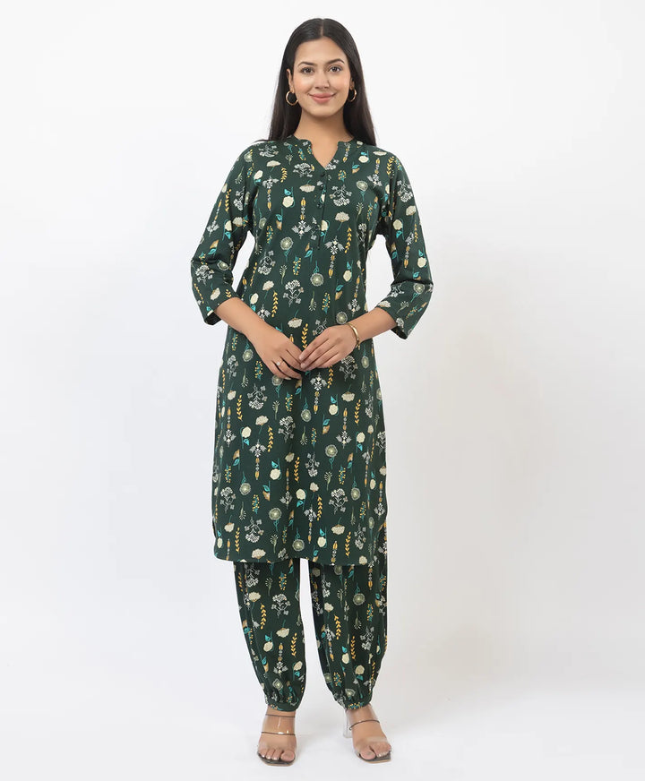 Graceful Ethnic Printed Afghan Suit Set
