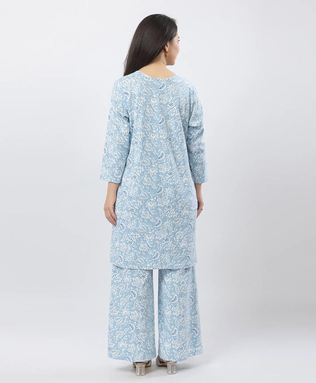 Elegant Printed Kurta & Plazzo Ensemble