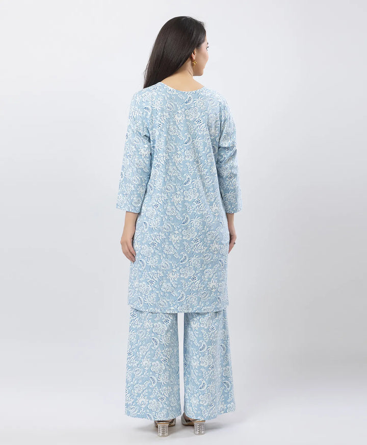 Elegant Printed Kurta & Plazzo Ensemble