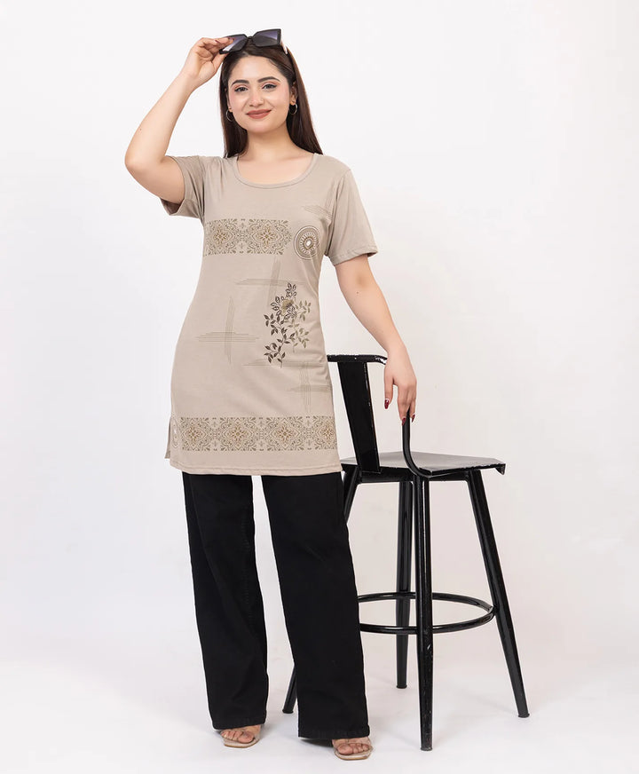 Casual Grace Printed Long Top