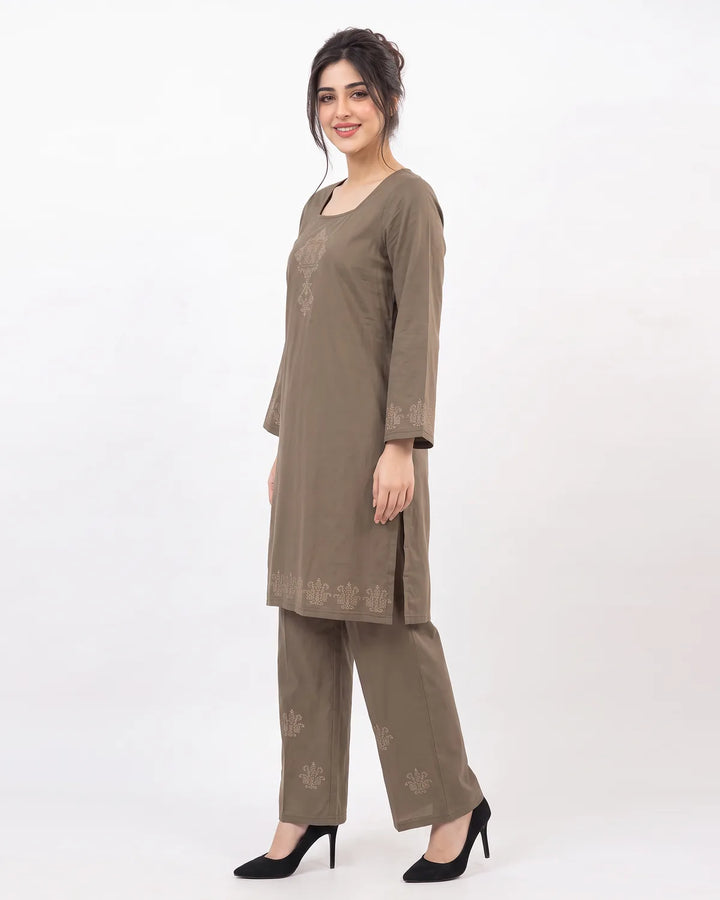 Soft Geometric Long Kurta Set