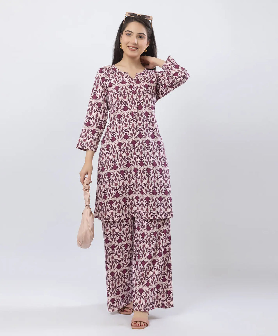Elegant Printed Kurta & Plazzo Ensemble