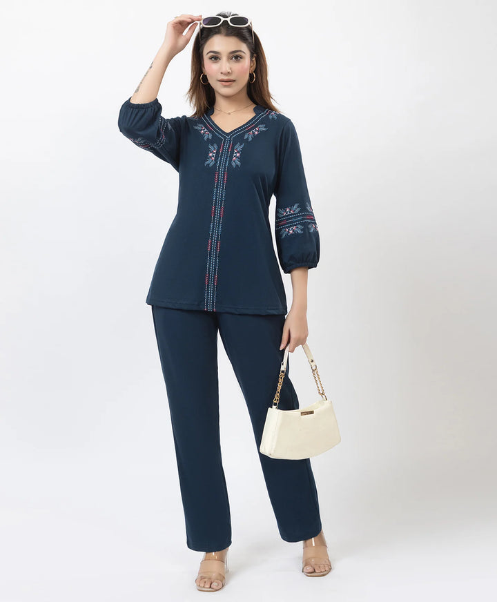 Modern Embroidered Relaxed Co-Ord Set