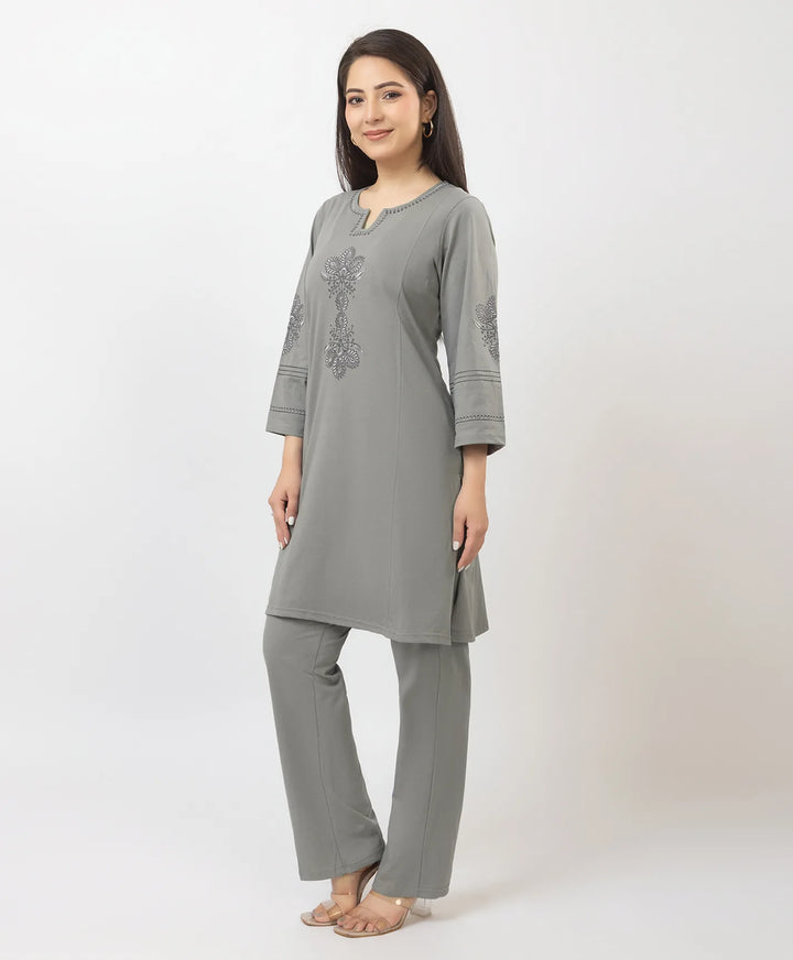 Premium Embroidered Straight-Fit Kurta Set