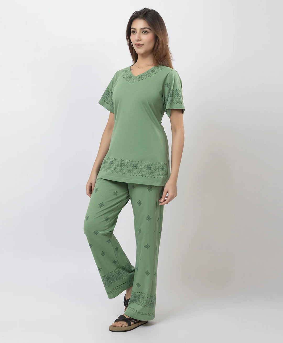 Relaxed Fit Printed Night Suit