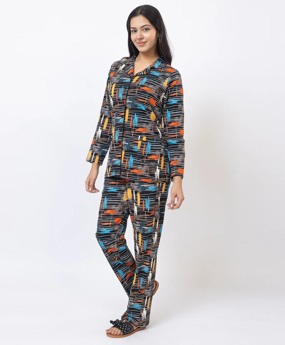 Premium Notched Collar Night Suit