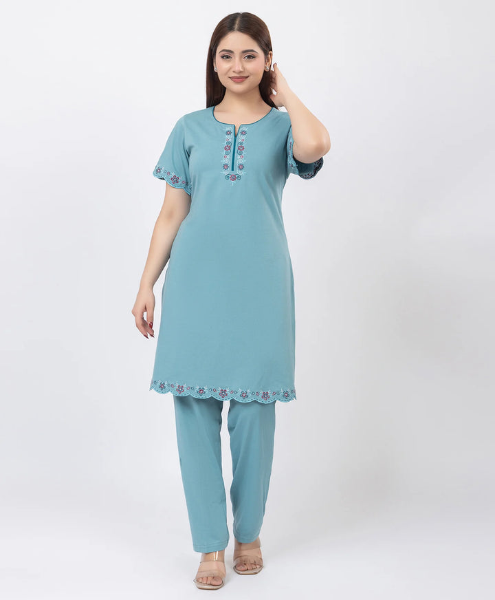Effortless Embroidered Grace Kurta Lower Set