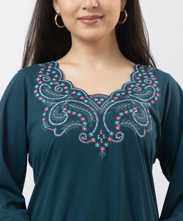 Straight-Cut Embroidered Kurta with Pants