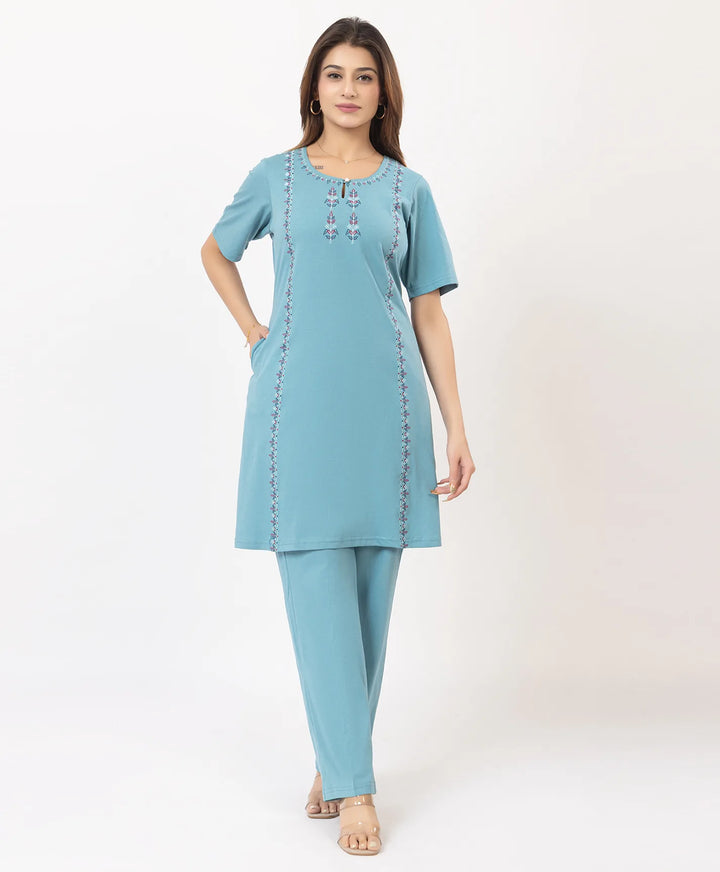 Classic Embroidered Kurta with Pants