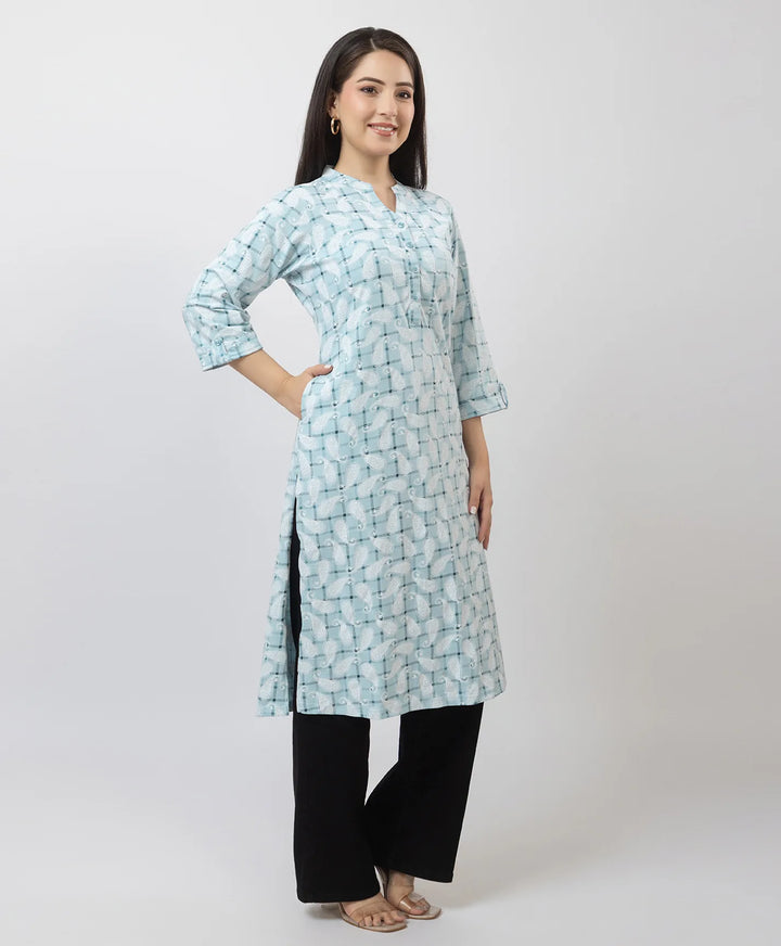 Elegant Printed Straight Fit Long Kurti