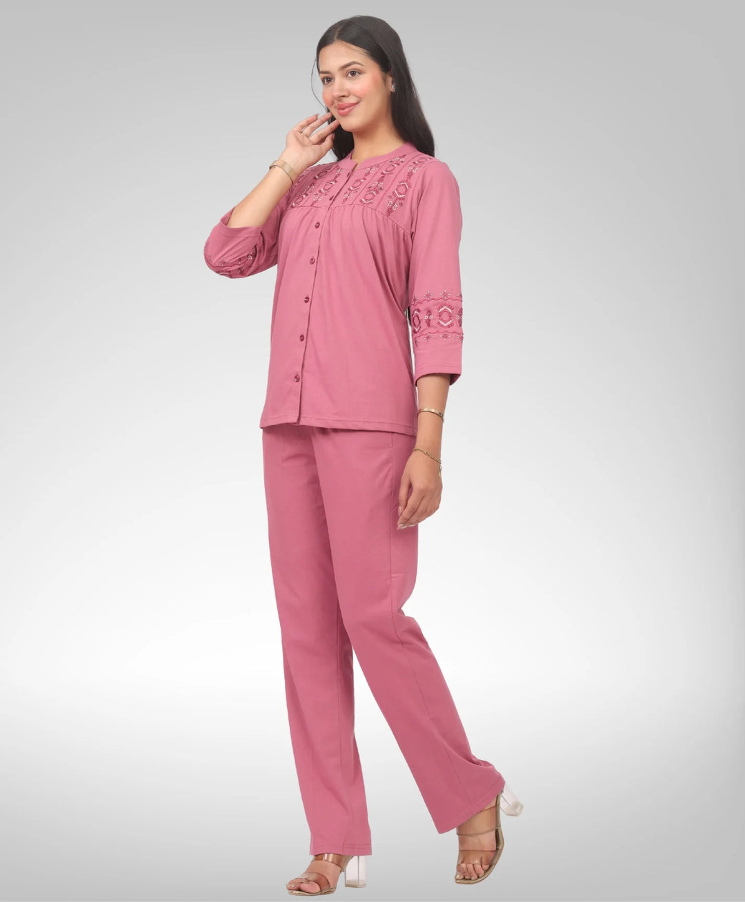 Stylish Embroidered Casual Co-Ord Set