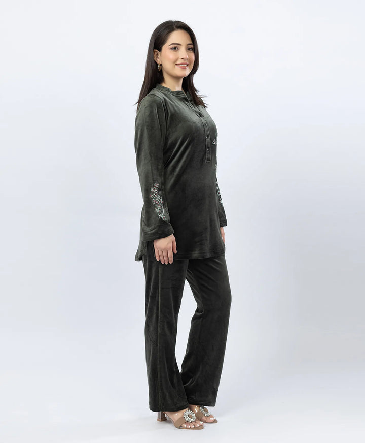 Premium Kurta Set with Band Neck and Sparkle Print