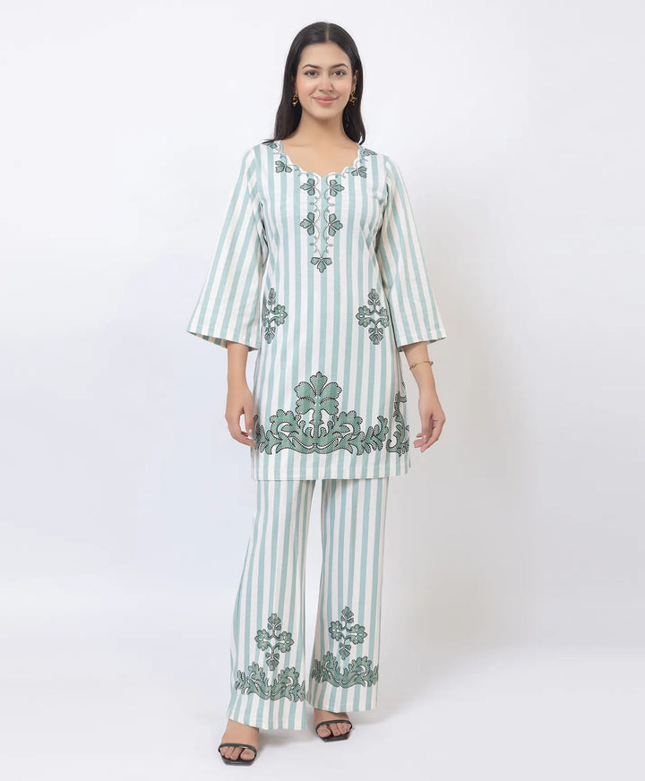 Premium Cutwork Detail Printed Kurta Set
