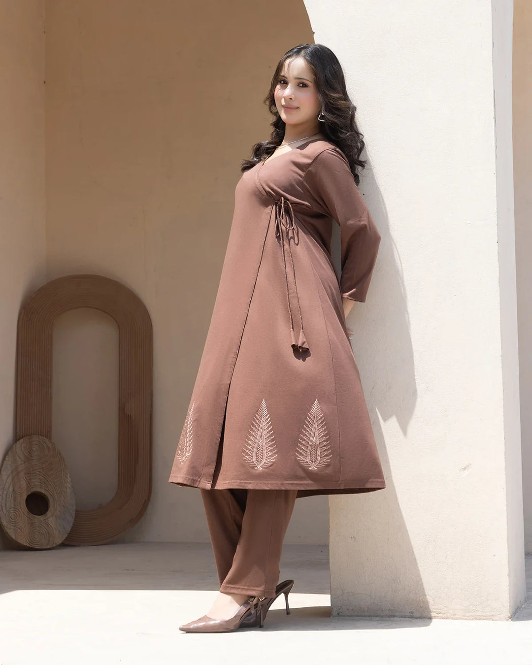 Angrakha Long Kurta Set