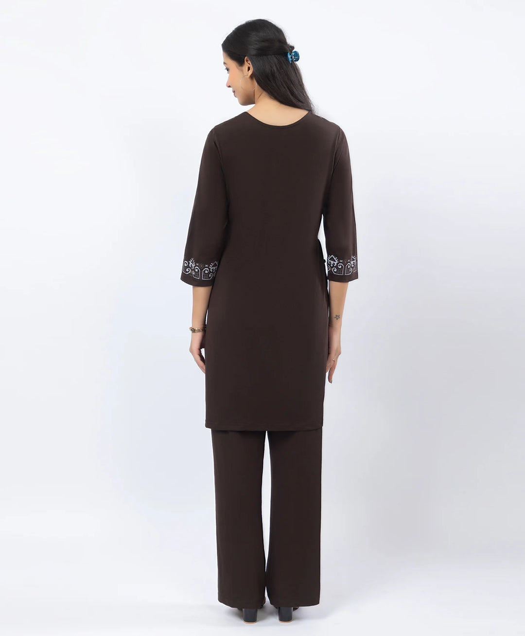 Embroidered-Style Printed Kurta Set