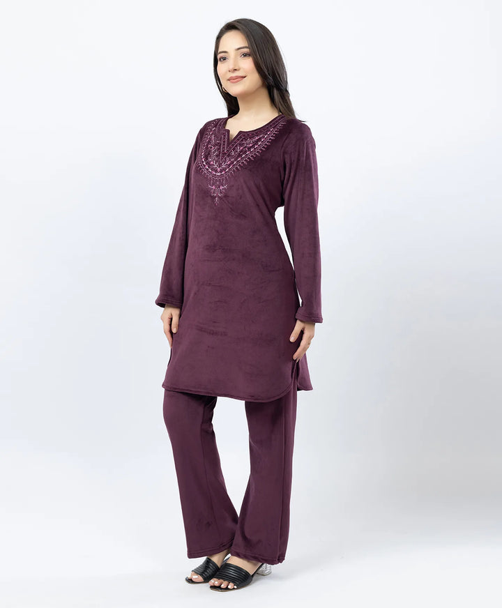 Full-Sleeves Kurta and Straight Fit Lower Set with Round Neck