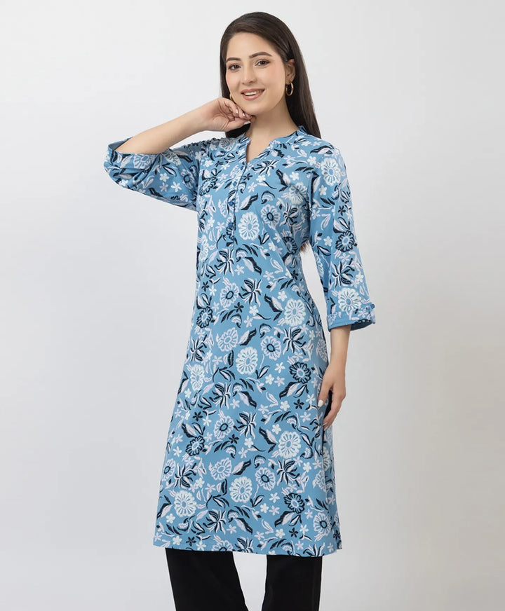 Elegant Printed Straight Fit Long Kurti