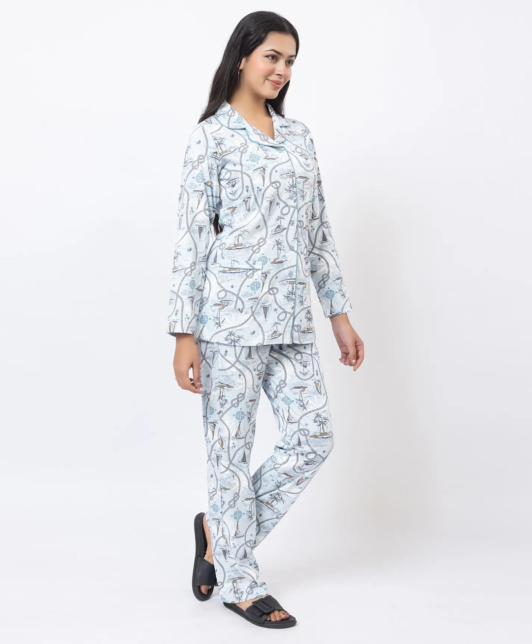 Premium Notched Collar Night Suit