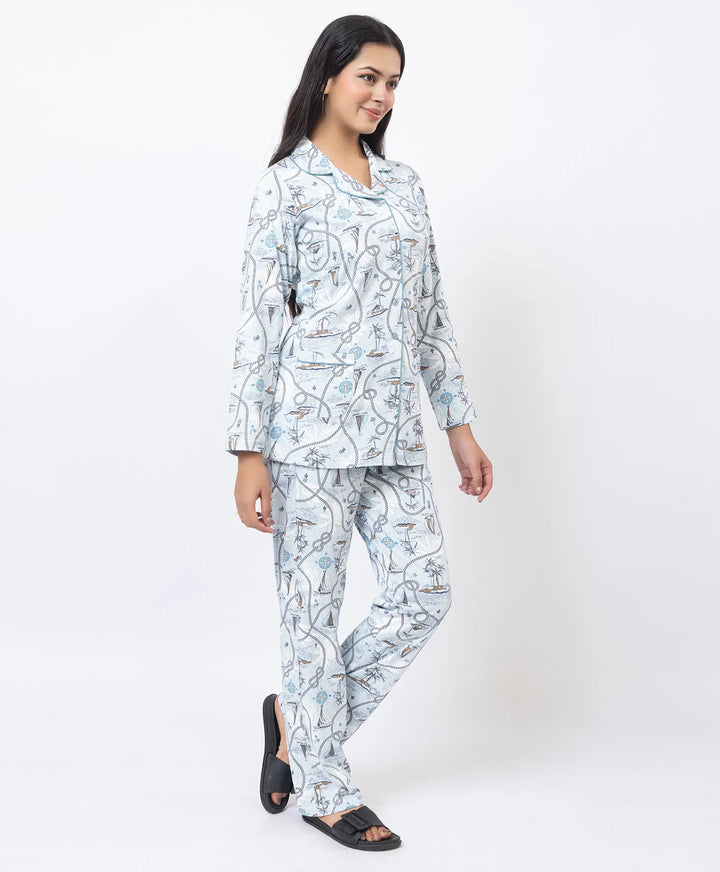 Premium Notched Collar Night Suit
