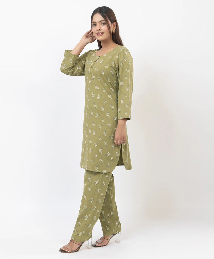 Round Neck All Over Floral Print Kurta Pant Set