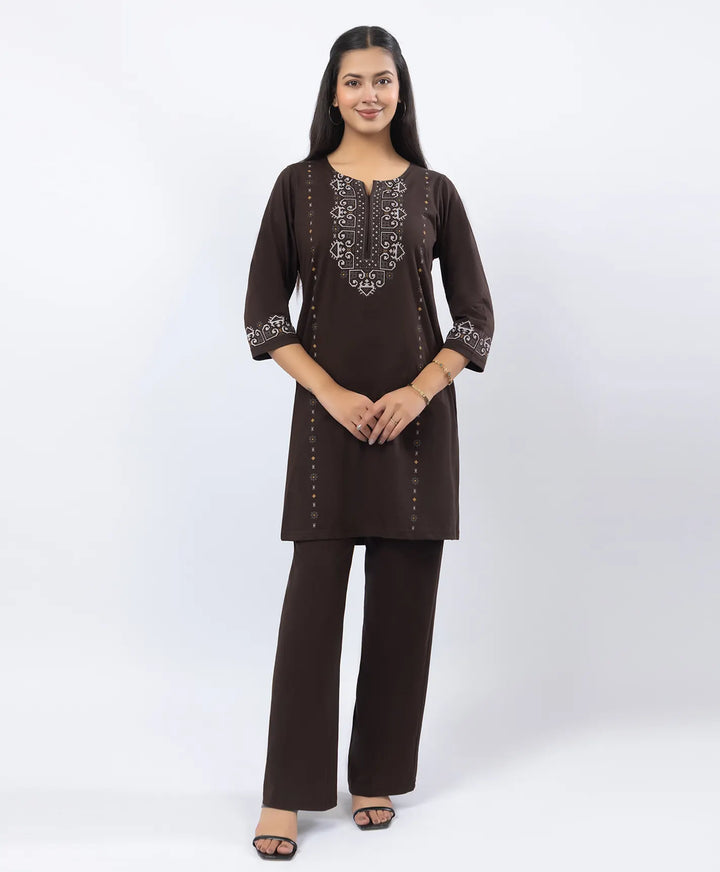 Embroidered-Style Printed Kurta Set