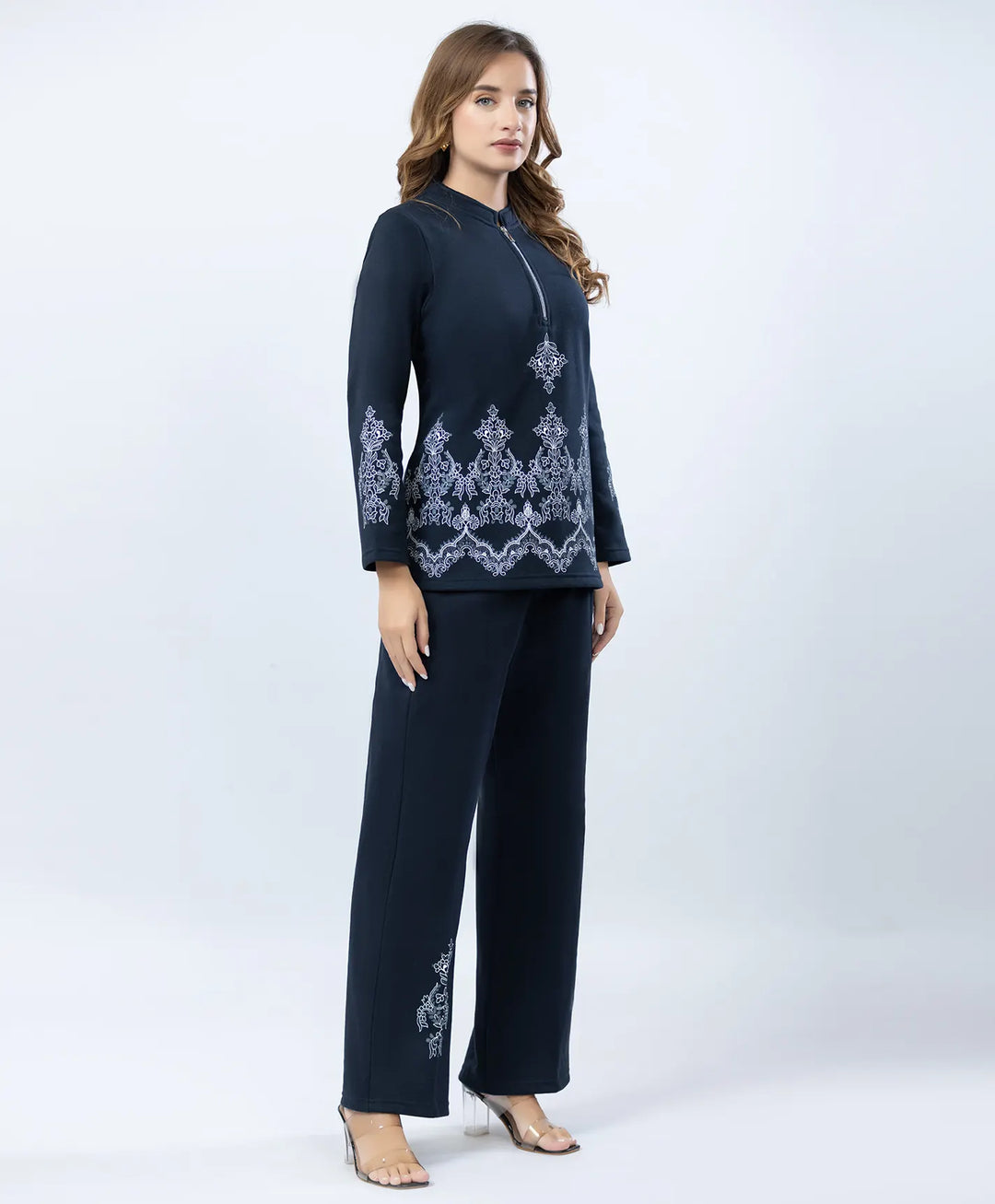 Premium Winter Kurta Set featuring Zip Collar