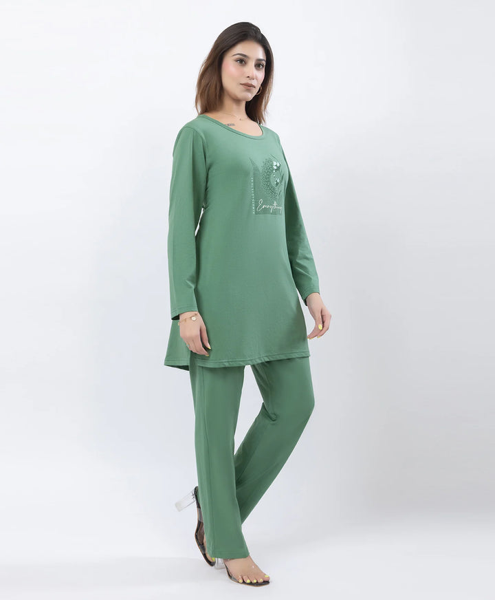 Classic Comfort Fit Printed Full-Sleeve Night Suit