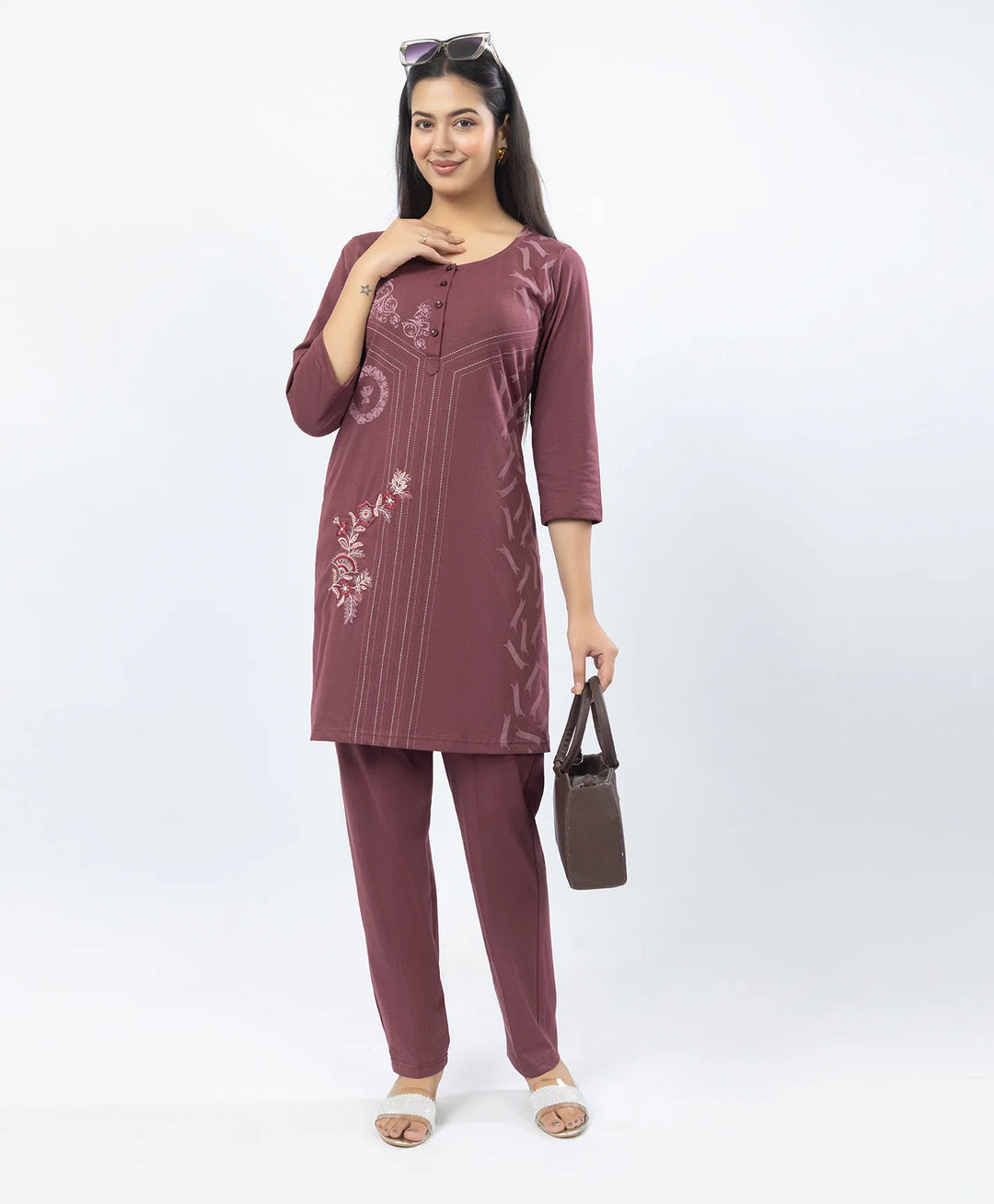 Premium Embroidered Straight Kurta Set with Pants