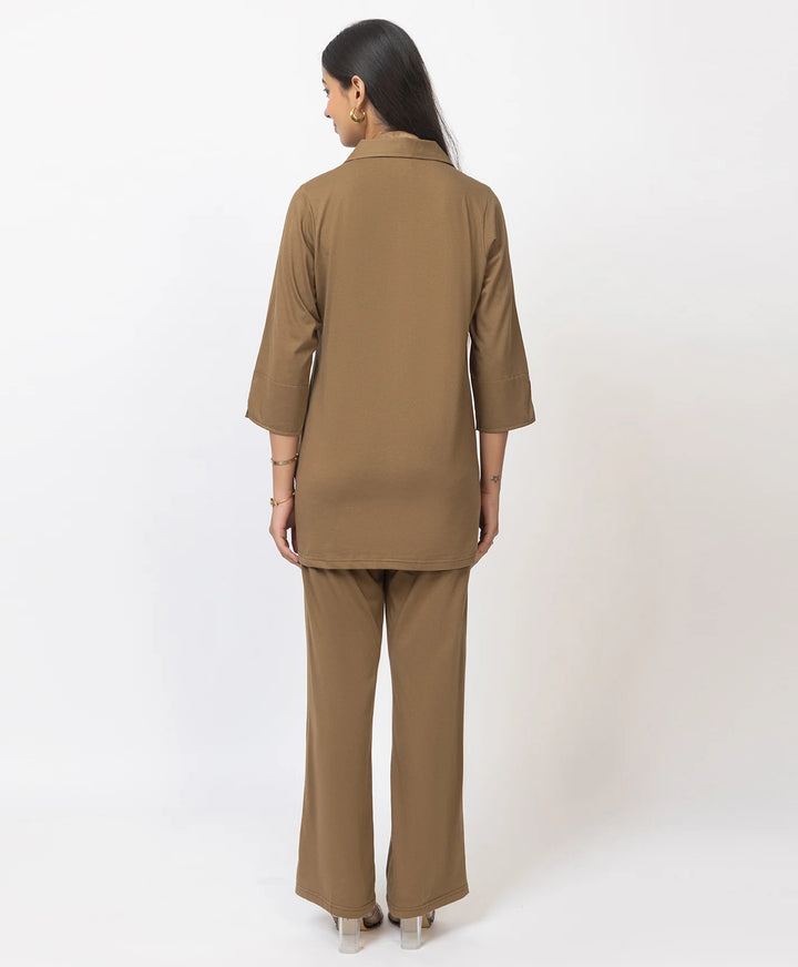 Premium Embroidered Collared Co-Ord Set