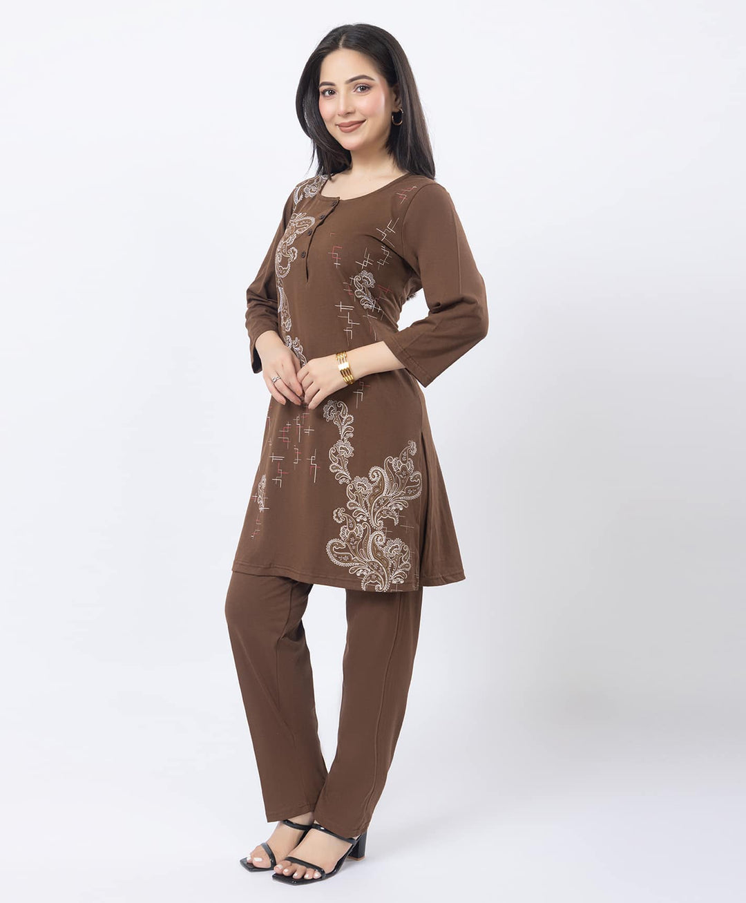 Contemporary Printed Kurta Set with Straight Pants