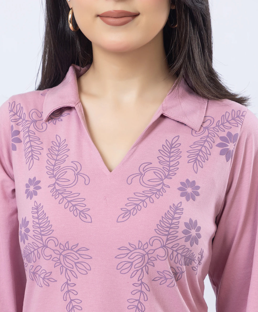 Premium V-Neck Printed Co-Ord Set
