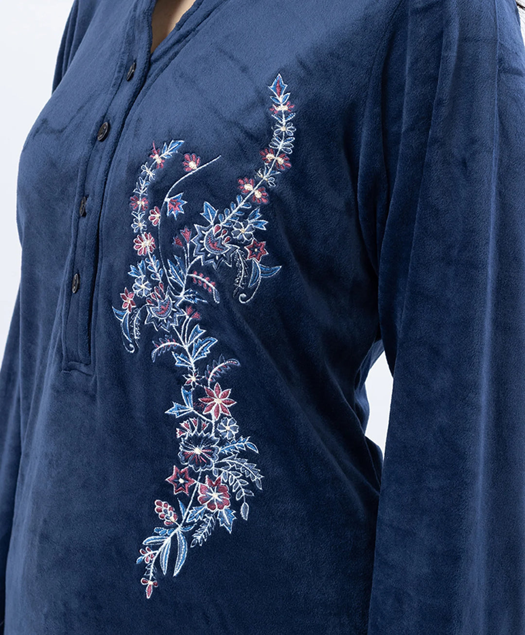 Premium Kurta Set with Band Neck and Sparkle Print