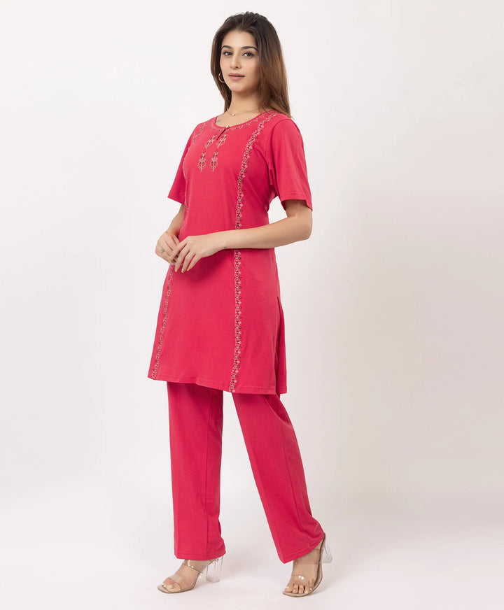 Classic Embroidered Kurta with Pants