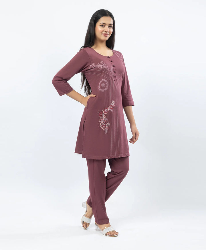 Premium Embroidered Straight Kurta Set with Pants