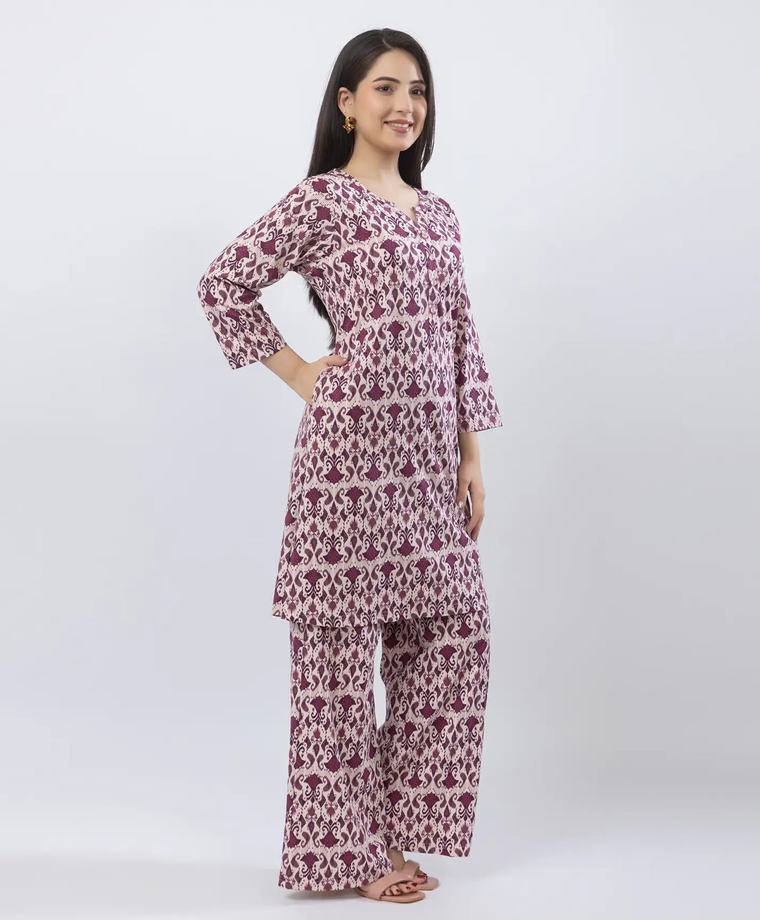 Elegant Printed Kurta & Plazzo Ensemble