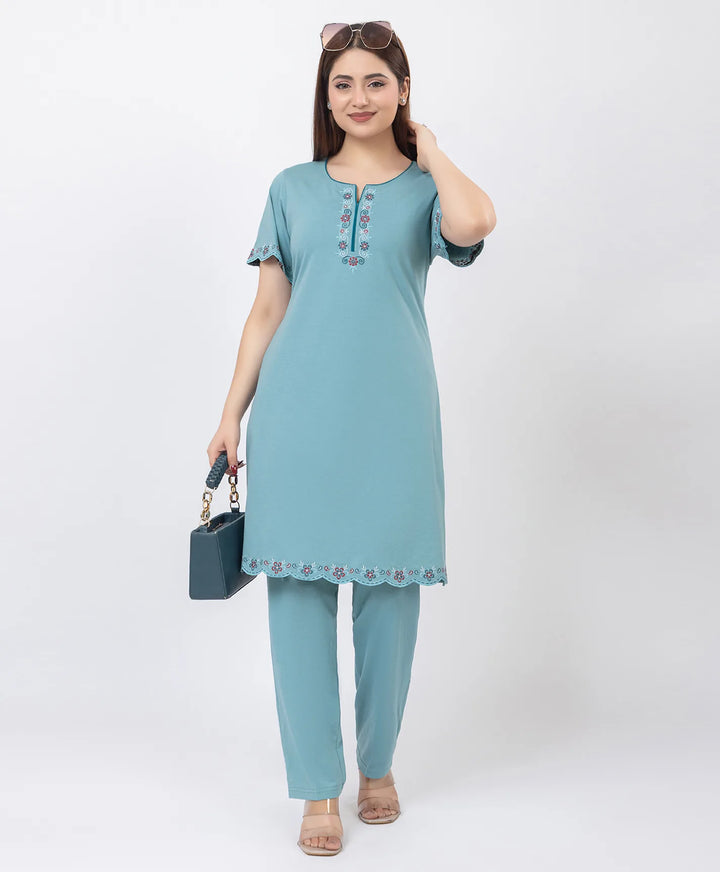 Effortless Embroidered Grace Kurta Lower Set