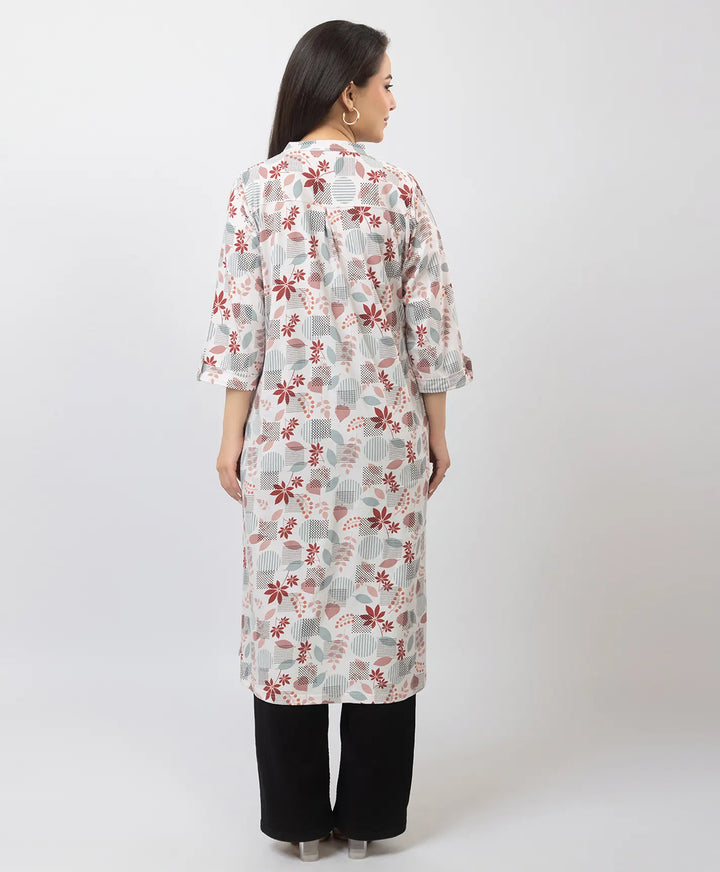 Elegant Printed Straight Fit Long Kurti