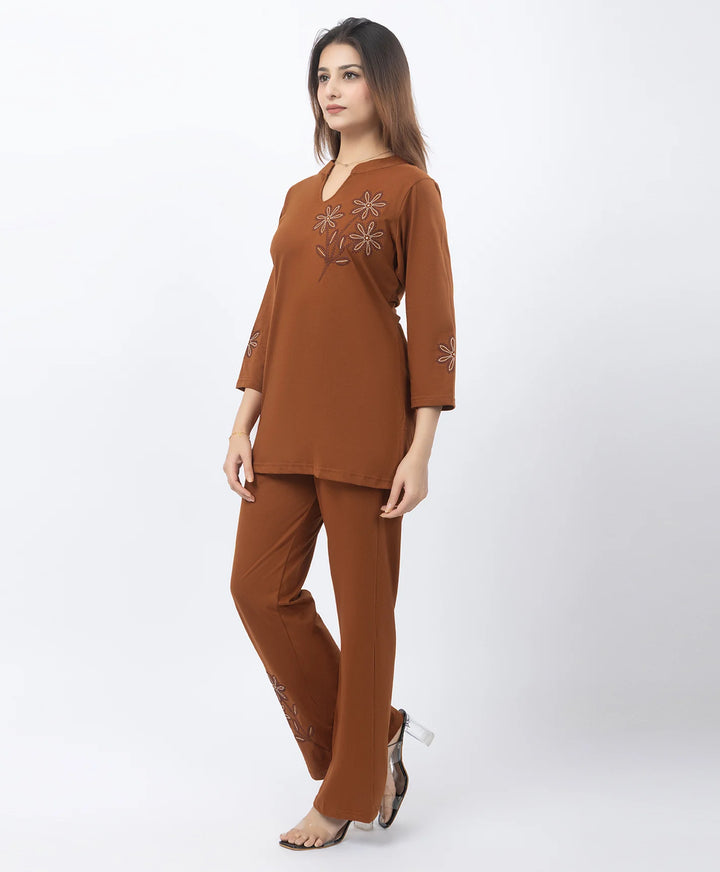 Pure Comfort Embroidered Co-Ord Set