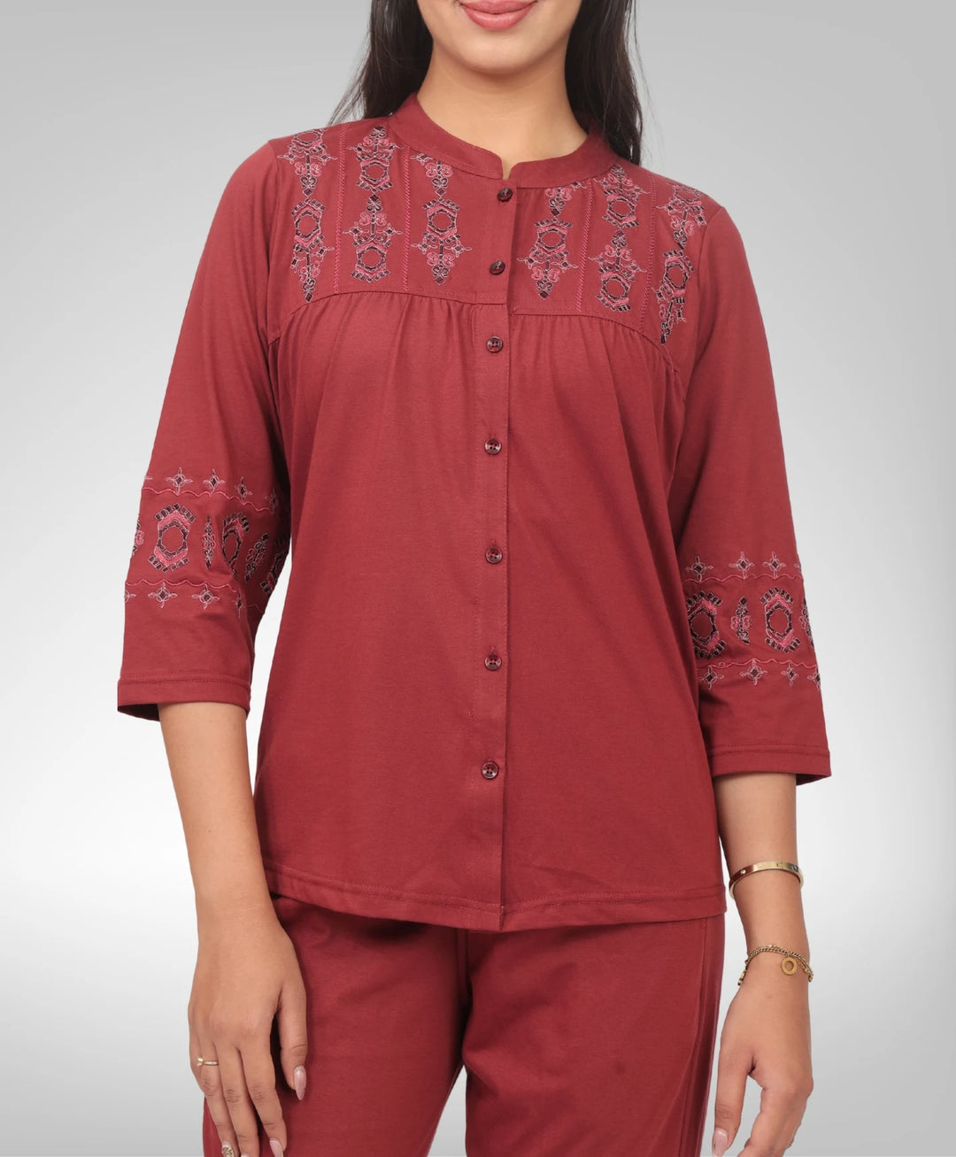 Stylish Embroidered Casual Co-Ord Set