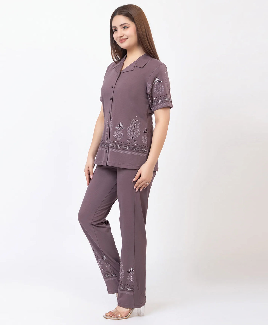 Premium Printed Front-Open Co-Ord Set