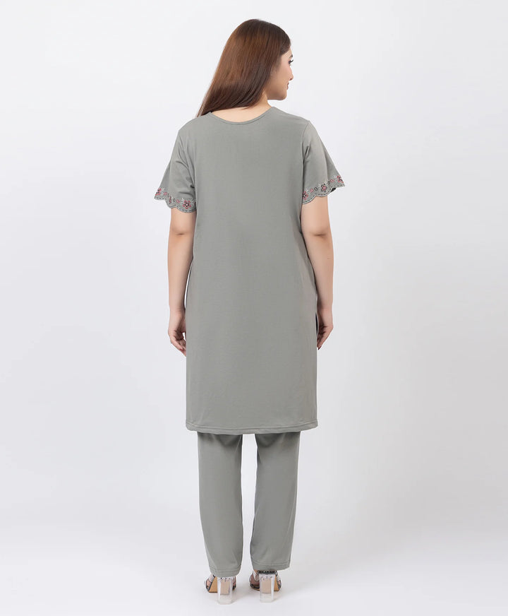 Effortless Embroidered Grace Kurta Lower Set