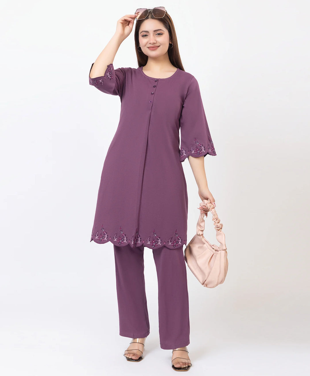 Classic Everyday Kurta Set with Embroidered Finish