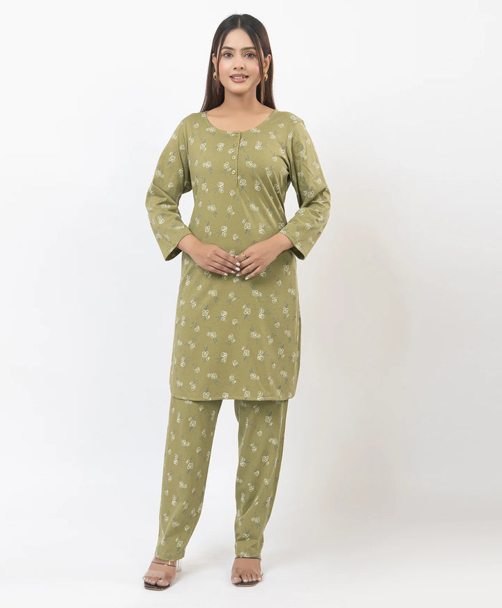 Round Neck All Over Floral Print Kurta Pant Set
