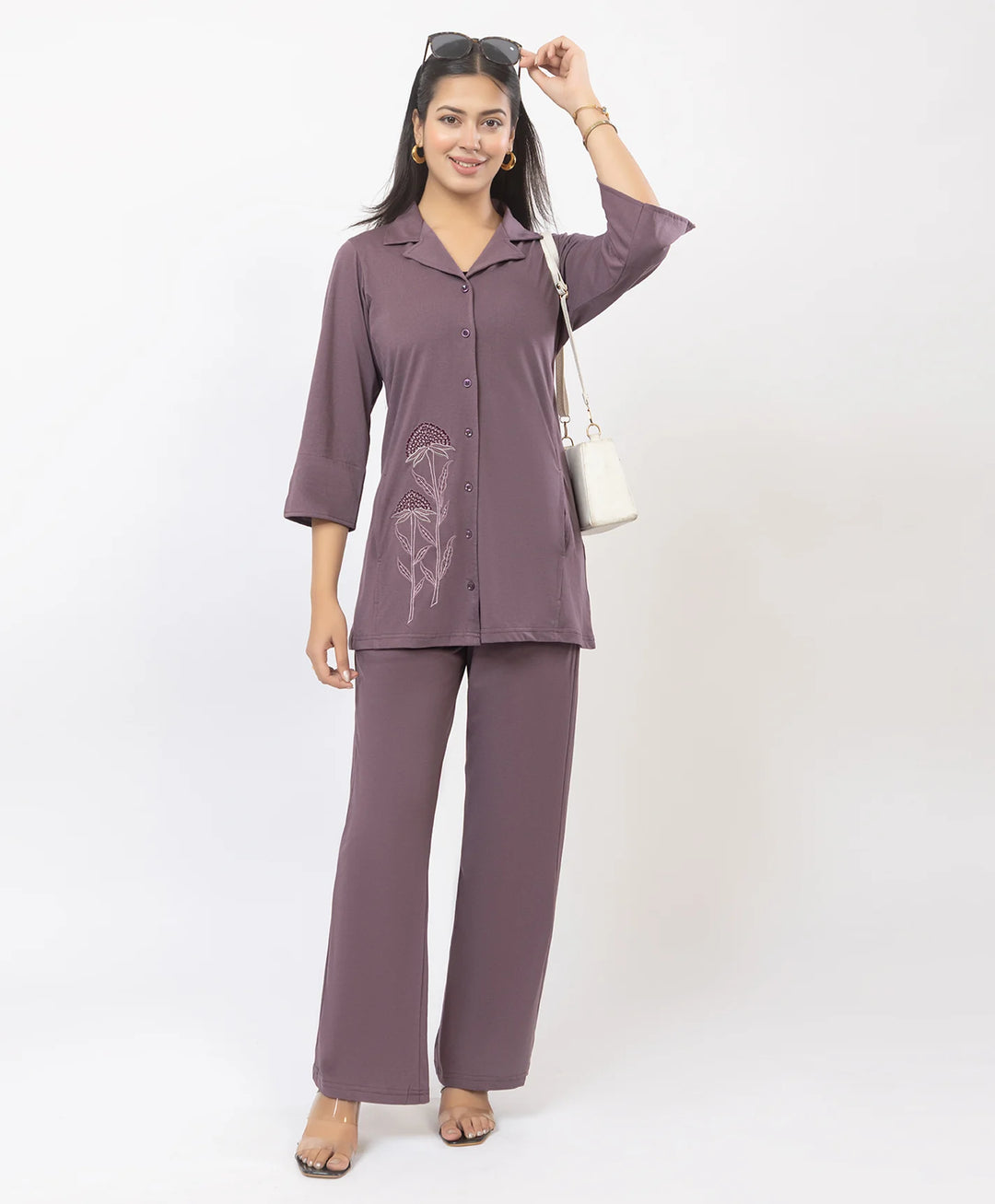 Premium Embroidered Collared Co-Ord Set