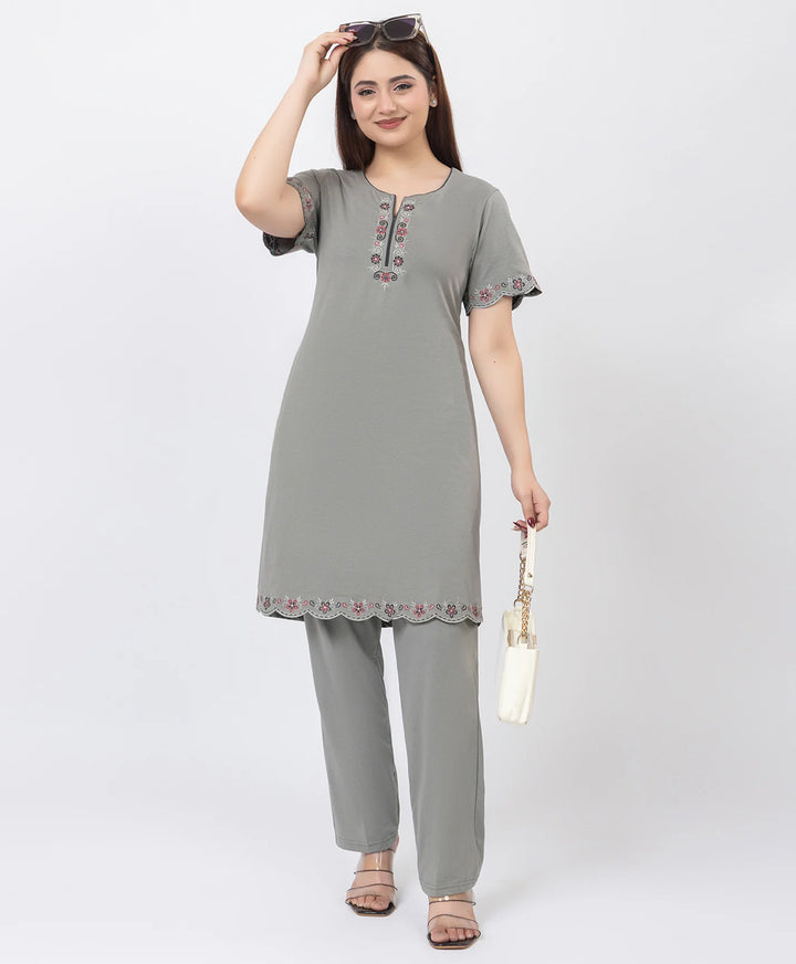 Effortless Embroidered Grace Kurta Lower Set