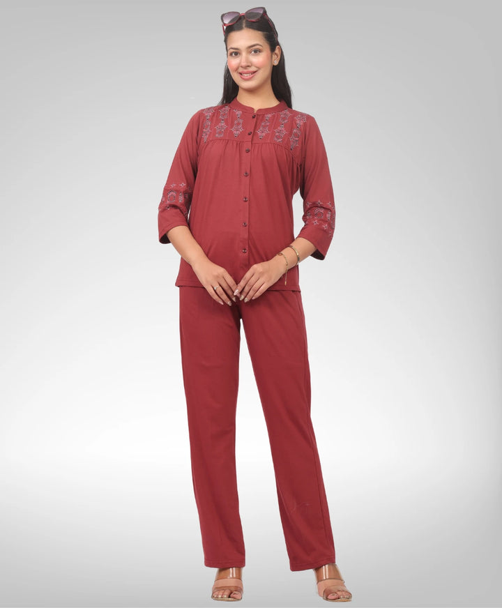 Stylish Embroidered Casual Co-Ord Set