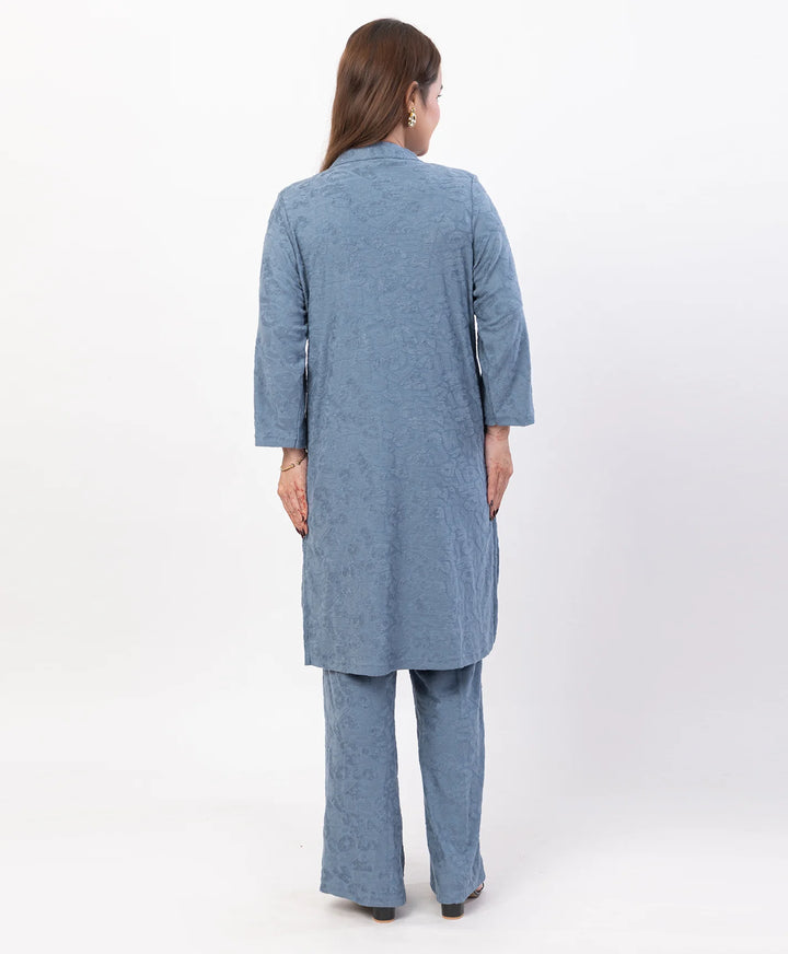 Straight Fit Kurta Set with Buttoned V-Placket & Notched Cuff Sleeves