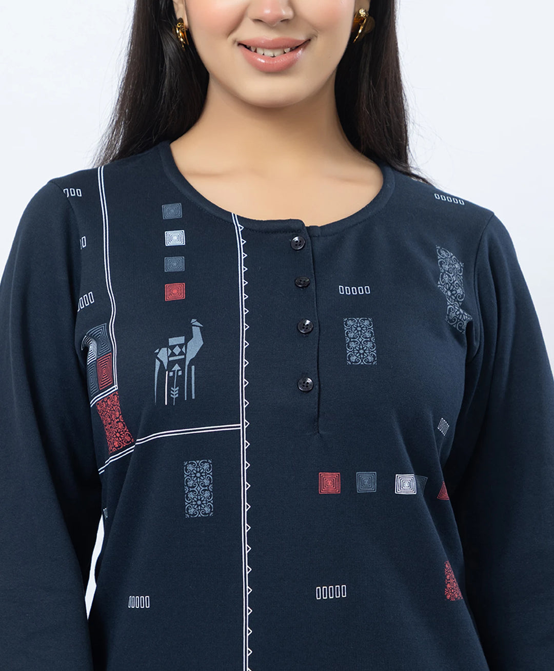 Full Sleeve Open Placket Kurta with Straight Fit Pants