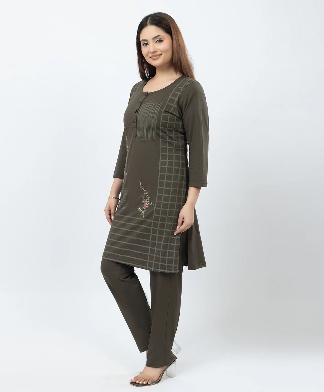 Premium Embroidered Straight Kurta Set with Pants