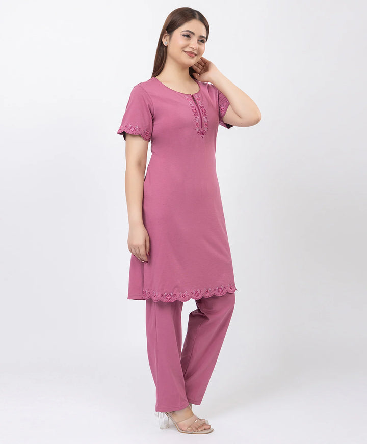 Effortless Embroidered Grace Kurta Lower Set